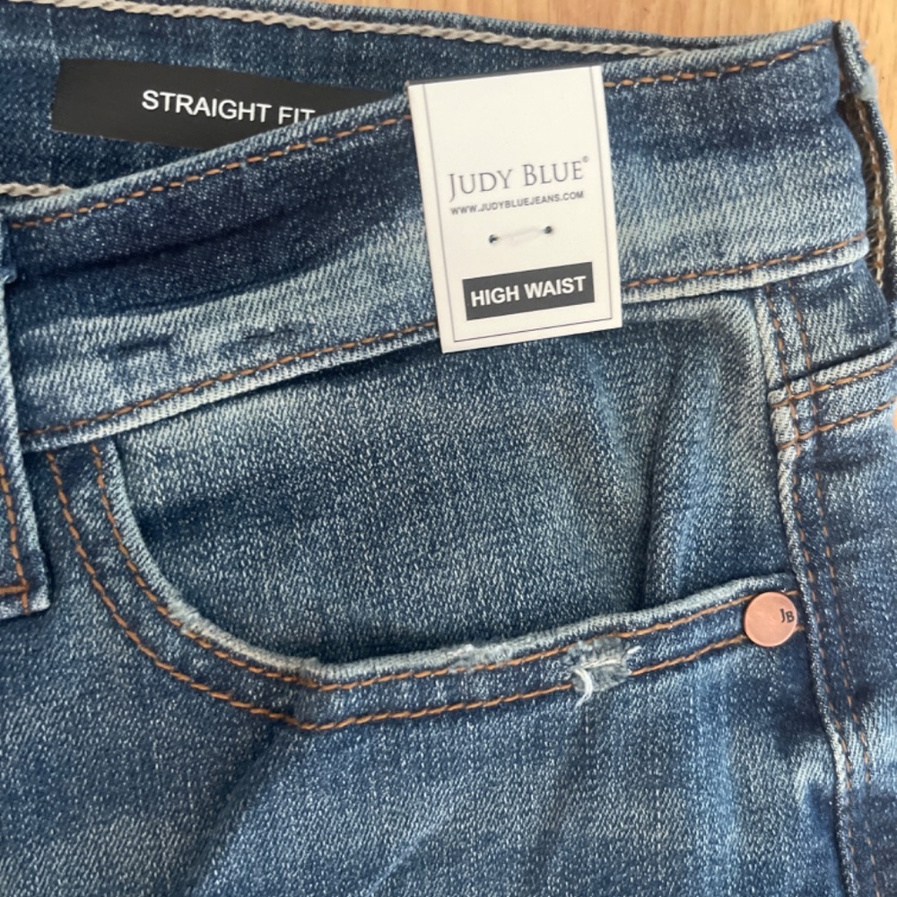 NWT Judy Blue High Waist Straight Fit Denim Blue Jeans Size 11:30 - Picture 4 of 9